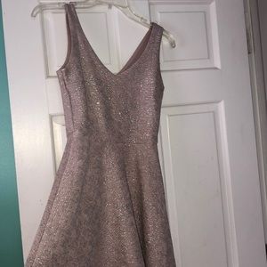 Pink glitter skater dress